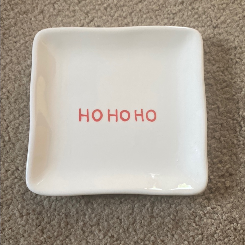 Creative Co-Op White and Red Holiday Dish